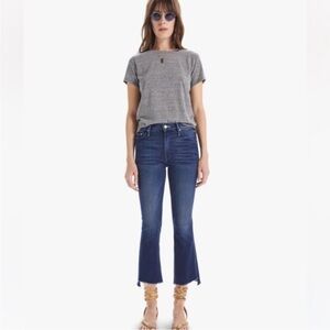 MOTHER Jean Insider Crop Step Fray Tongue and Chic Boot Cut High Rise Sz 24